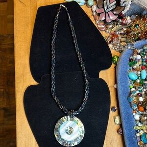Elegant Lee Sands Abalone and MOP Necklace